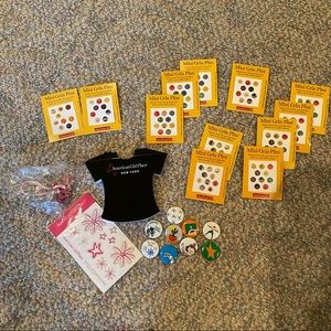 American Girl Doll Mini Grin Pins and Assorted Memorabilia